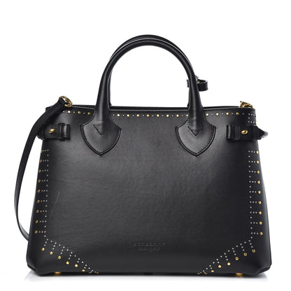 Burberry Smooth Calfskin Riveted Medium Banner Tote Black 1 of 9