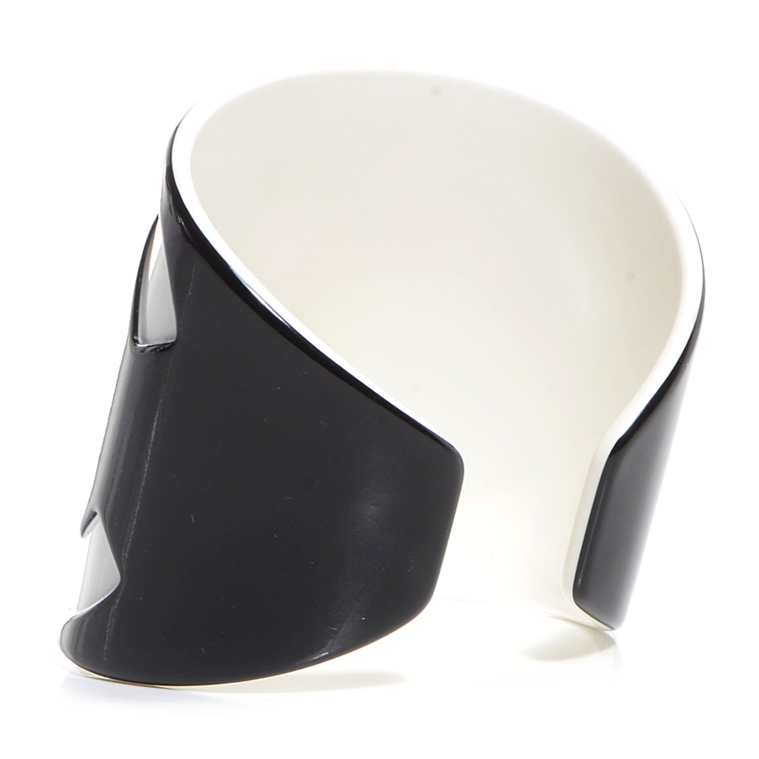 Chanel Resin CC Cuff Black White 3 of 4