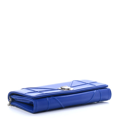 Christian Dior Grained Calfskin Diorama Croisiere Chain Wallet Blue 3 of 4