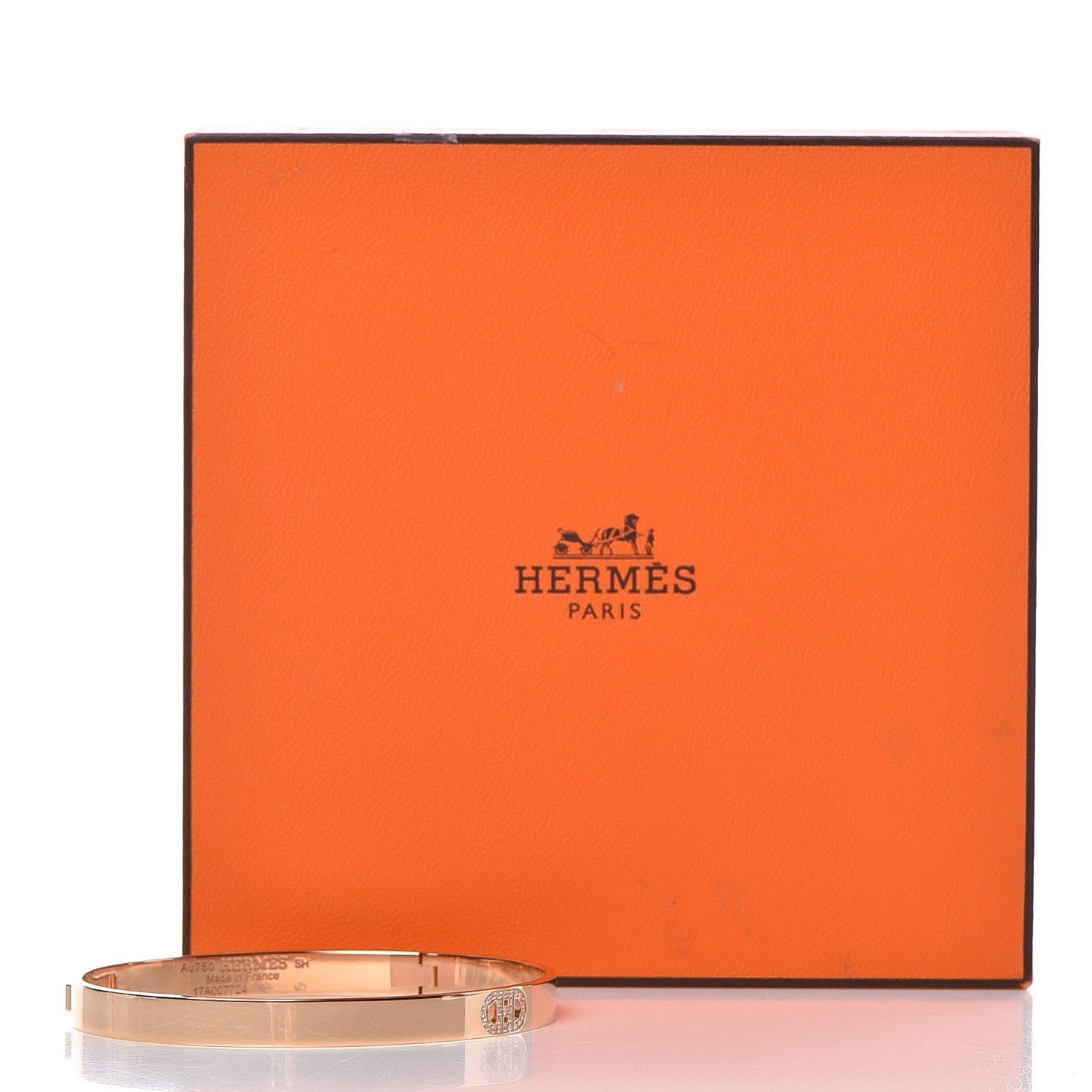 Hermes 18K Rose Gold Diamond PM H D'Ancre Bracelet SH 6 of 6