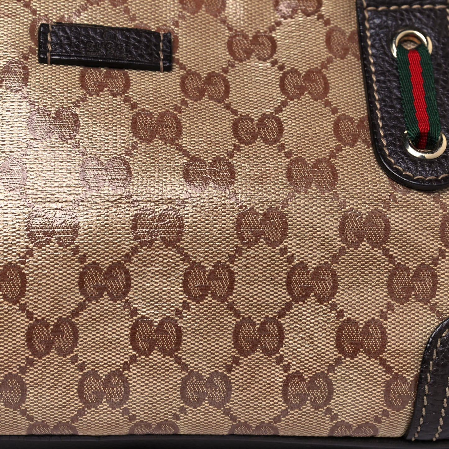 Crystal Monogram Web Princy Boston Brown