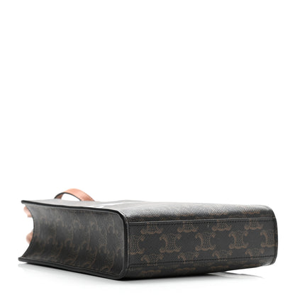 Celine Triomphe Canvas Calfskin Mini Vertical Cabas Tan 4 of 8