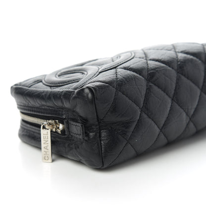 Chanel Aged Calfskin Quilted Cambon Cosmetic Case Black 6 of 10