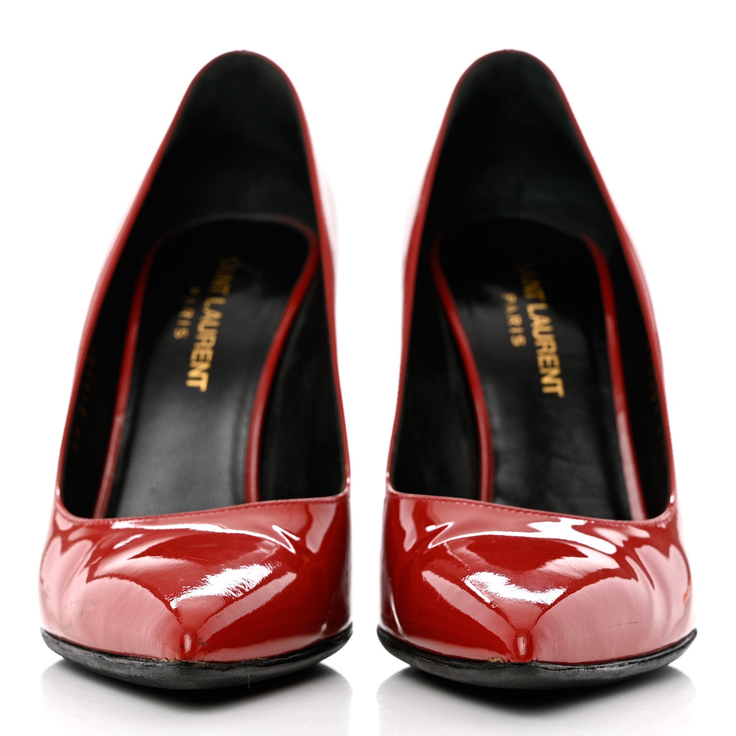 Saint Laurent Patent Calfskin Zoe 105 Pump 37.5 Red 2 of 11