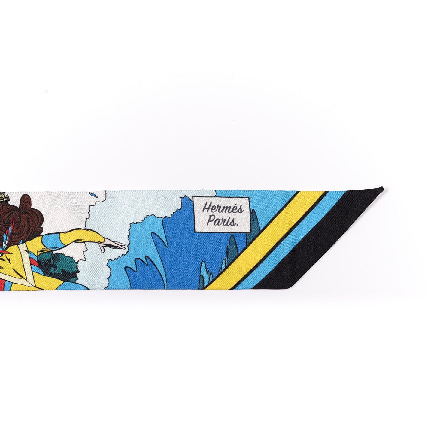 Silk Wow Twilly Bleu Azur Jaune