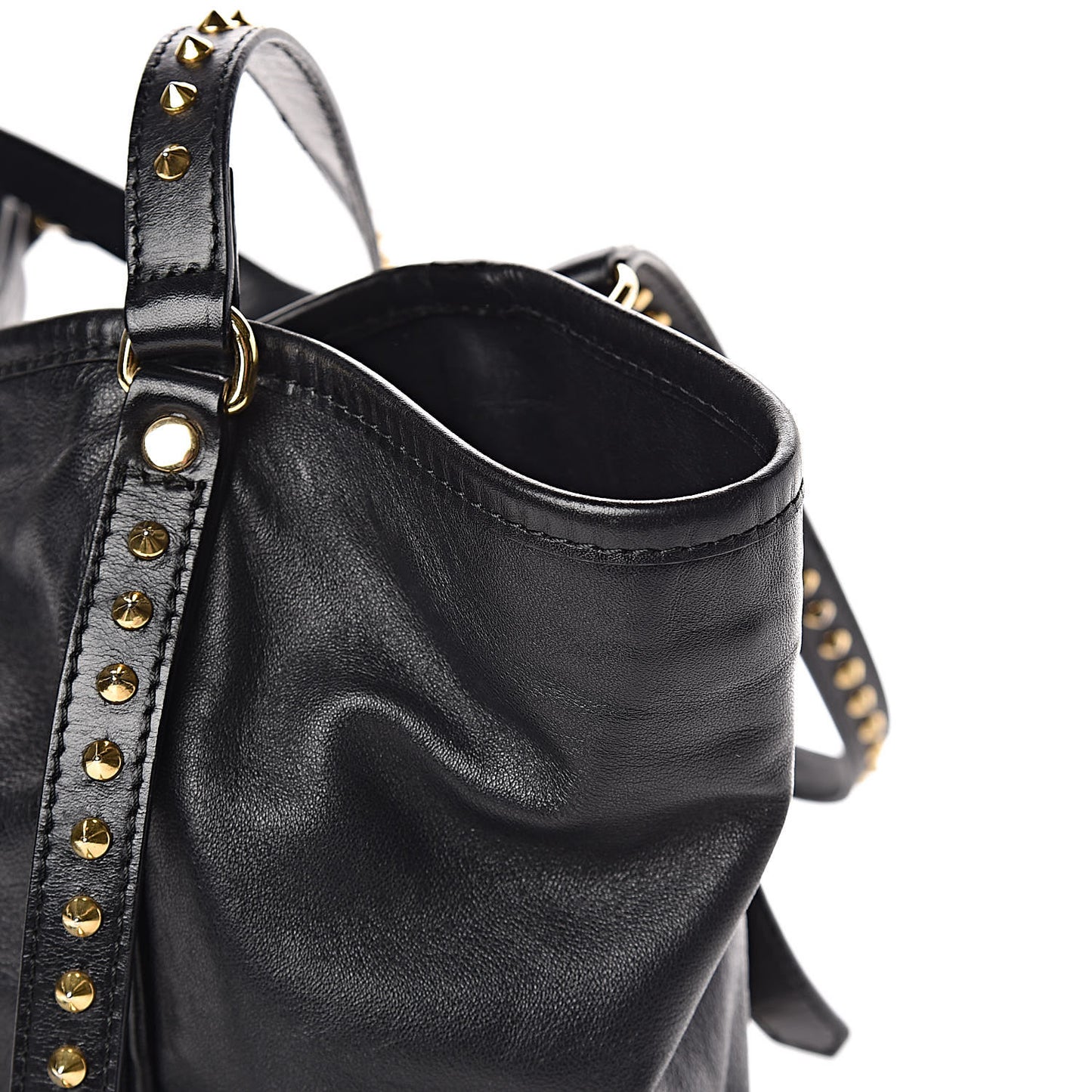 Lambskin Bridle Studs Small Canterbury Tote Black