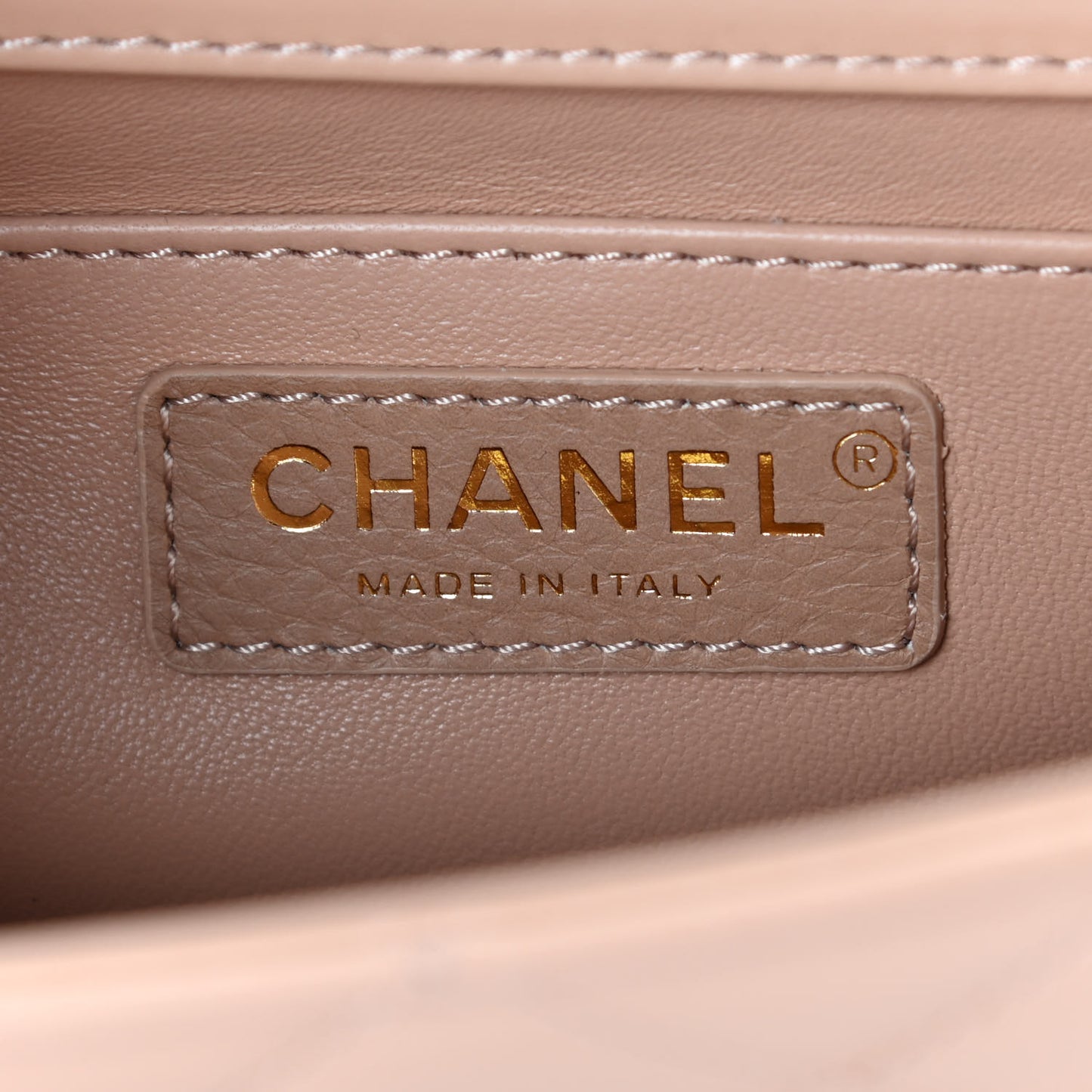 Calfskin Quilted Perfect Fit Flap Beige
