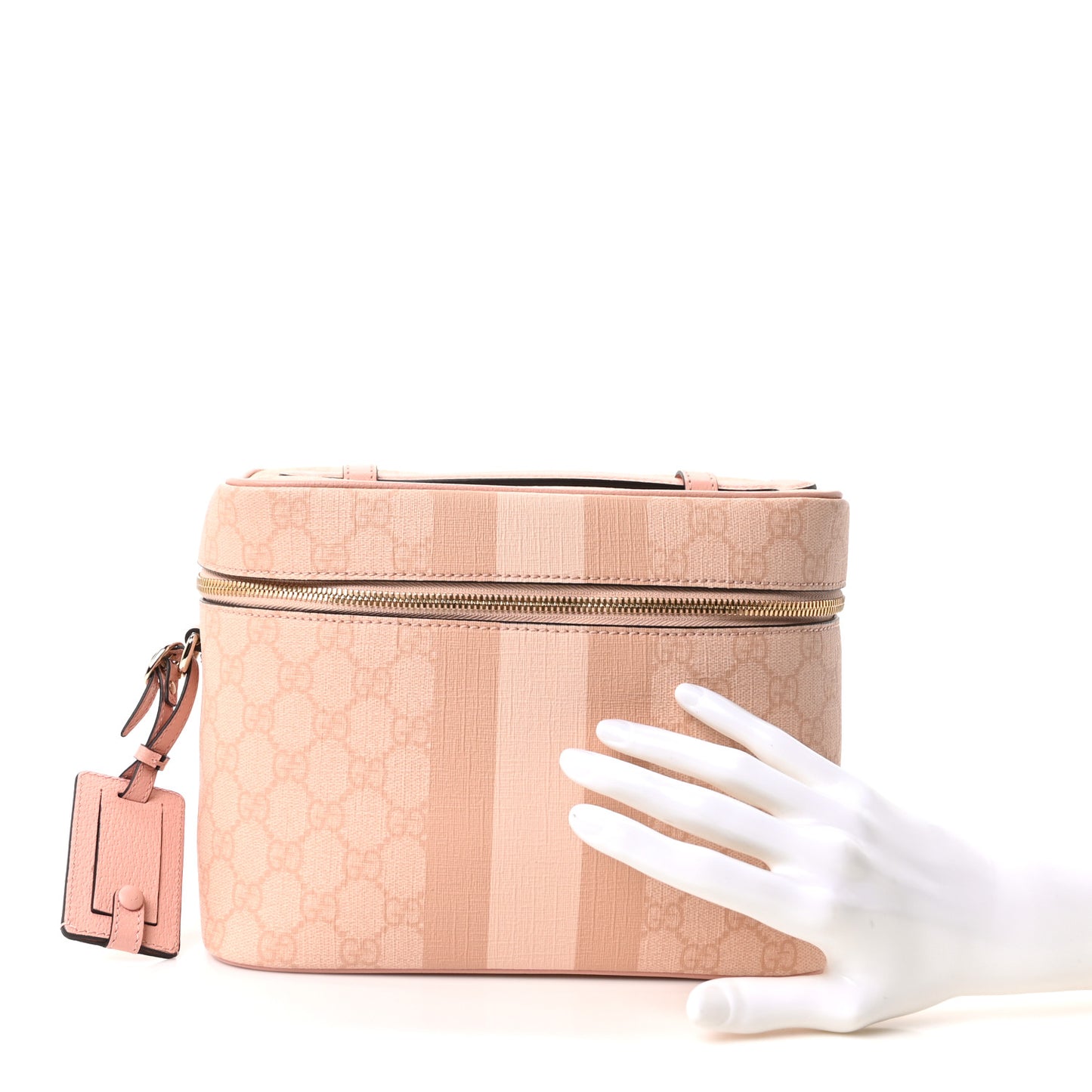 GG Supreme Monogram Textured Savoy Medium Beauty Case Pink