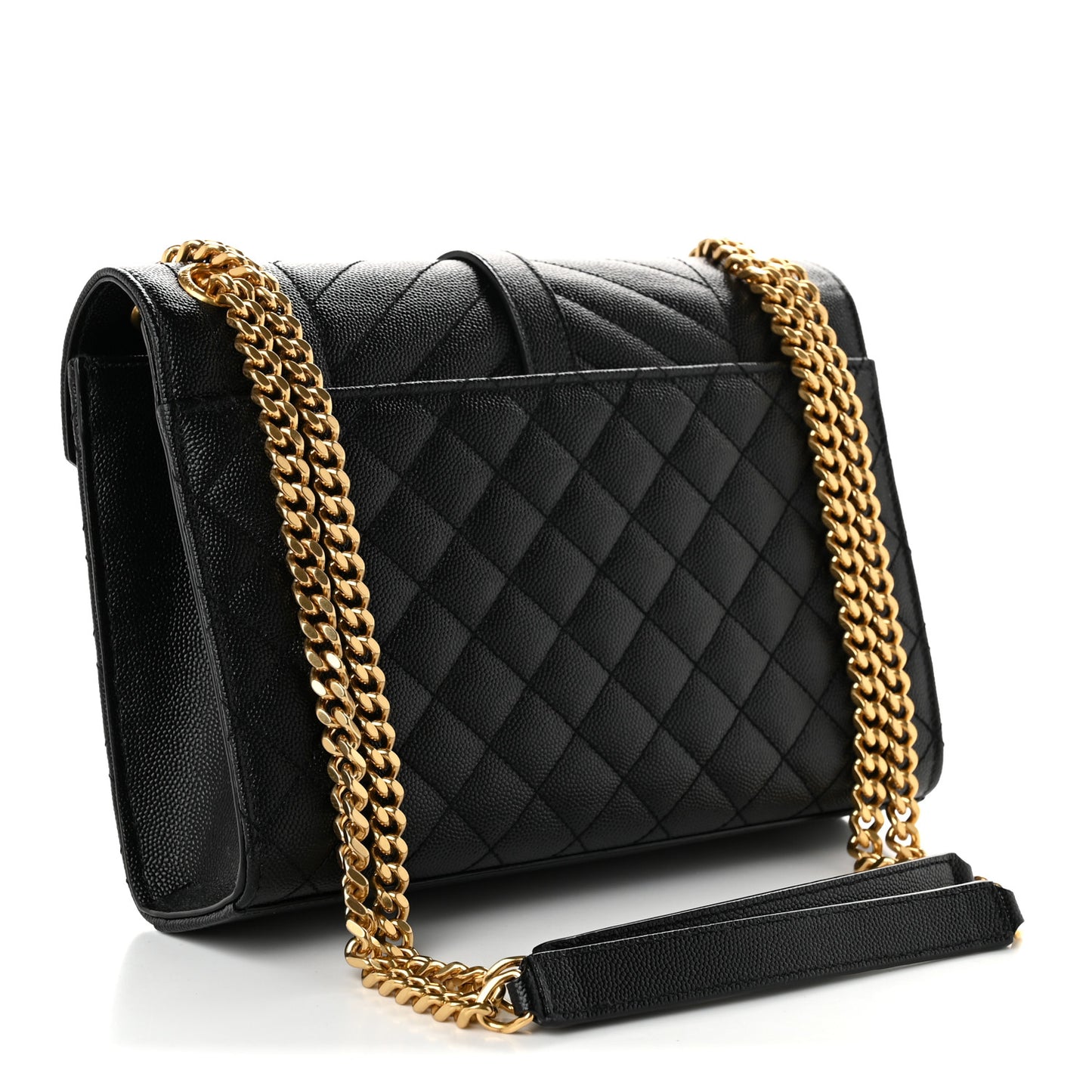 Grain De Poudre Textured Mixed Matelasse Triquilt Medium Monogram Satchel Black