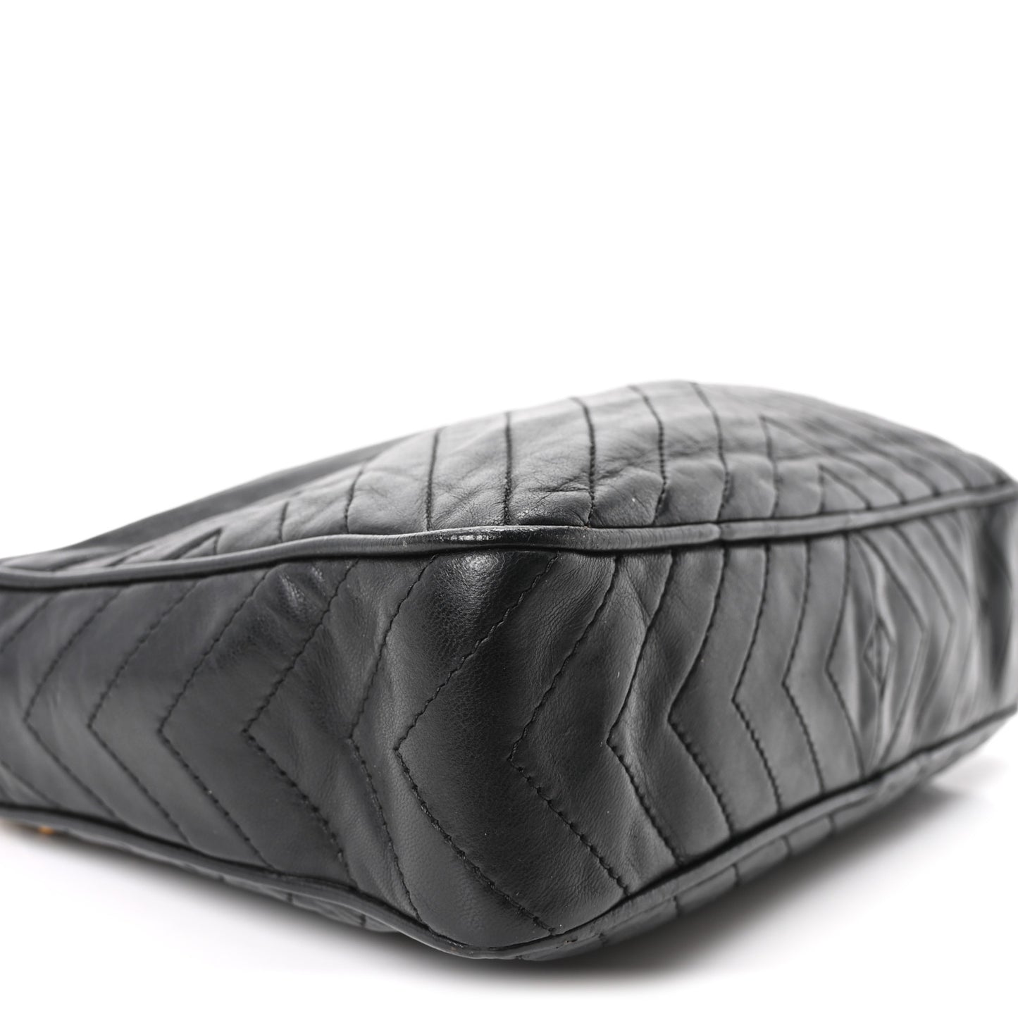 Lambskin Quilted CC Tassel Camera Case Black