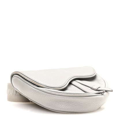 Christian Dior Grained Calfskin Mens Mini Saddle Bag Gray 4 of 11