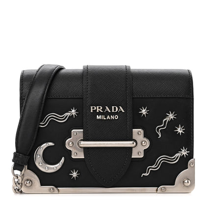 Prada City Calf Saffiano Cahier Astrology Bag Black 1 of 9