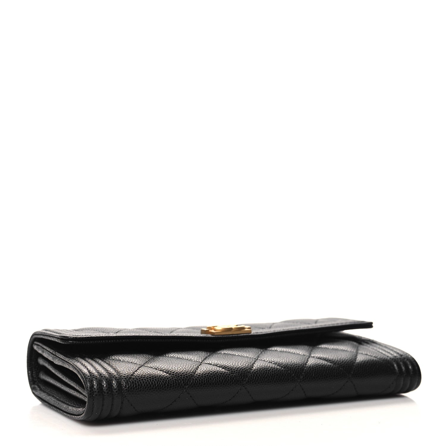 Chanel Caviar Quilted Large Boy Gusset Flap Wallet Black 4 of 9