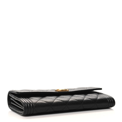 Chanel Caviar Quilted Large Boy Gusset Flap Wallet Black 4 of 9