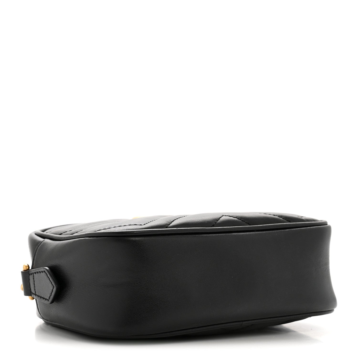 Gucci Calfskin Matelasse Mini GG Marmont Chain Shoulder Bag Black 4 of 14
