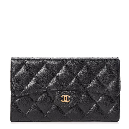 Chanel Caviar Quilted Large Flap Wallet Black 1 of 8