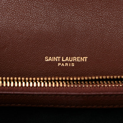 Saint Laurent Sheepskin Matela5sse Chevron Monogram Medium College Bag Brandy 6 of 10