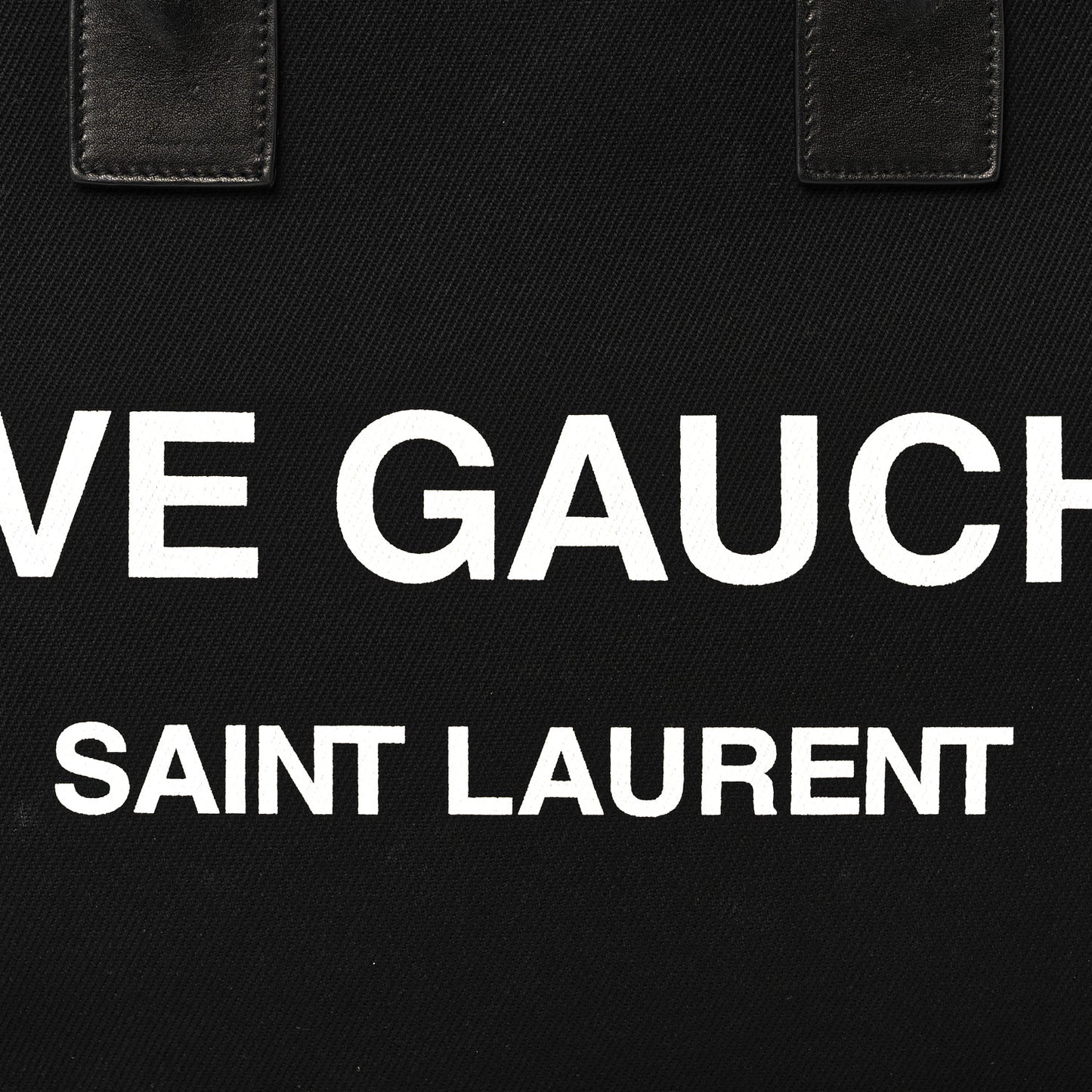 Linen Calfskin Rive Gauche Tote Black