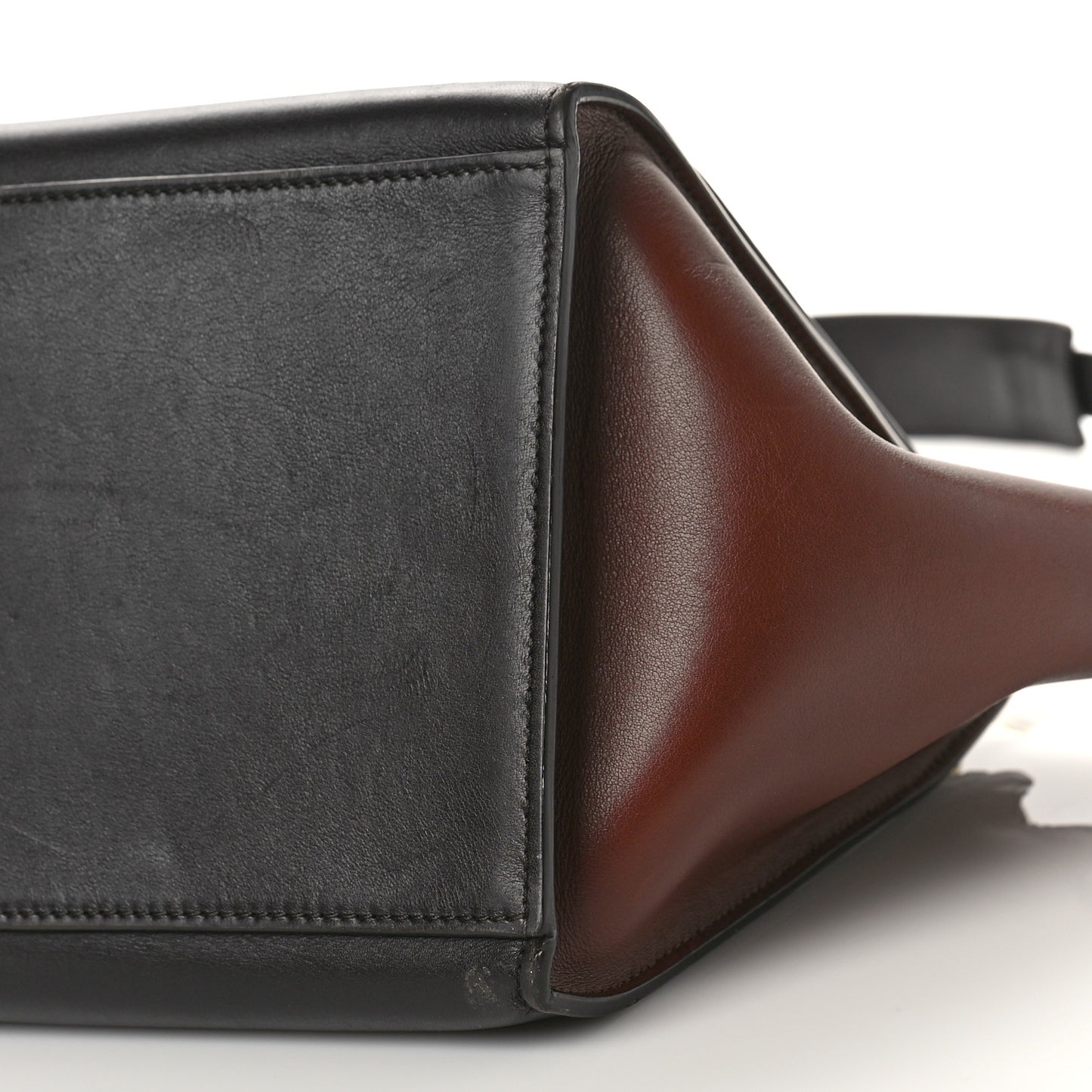 Smooth Calfskin Suede Medium Tri-Color Trapeze Terracotta