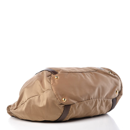 Prada Tessuto Nylon Jacquard Logo Tote Cammello 5 of 14