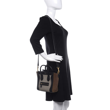 Celine Smooth Drummed Calfskin Nano Tri-Color Luggage Stone 2 of 16