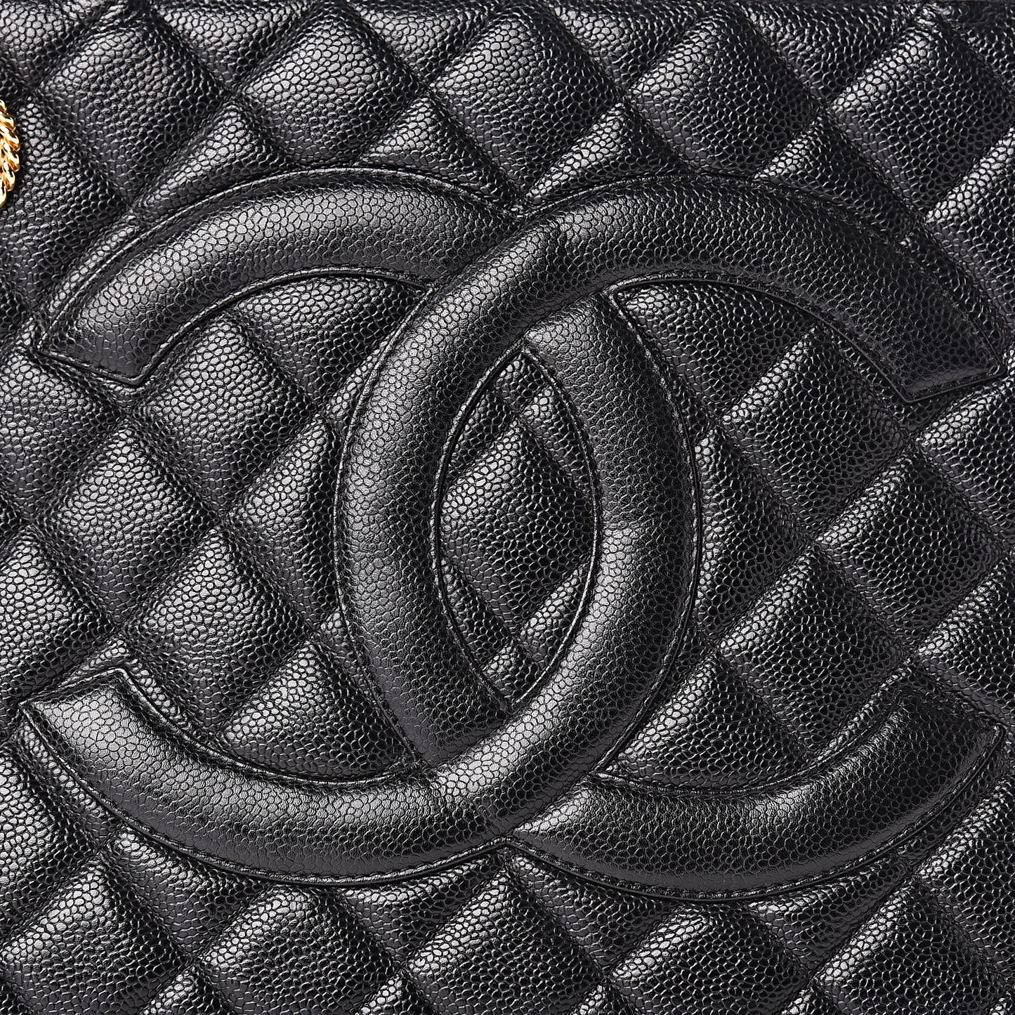 Caviar Quilted Medallion Tote Black