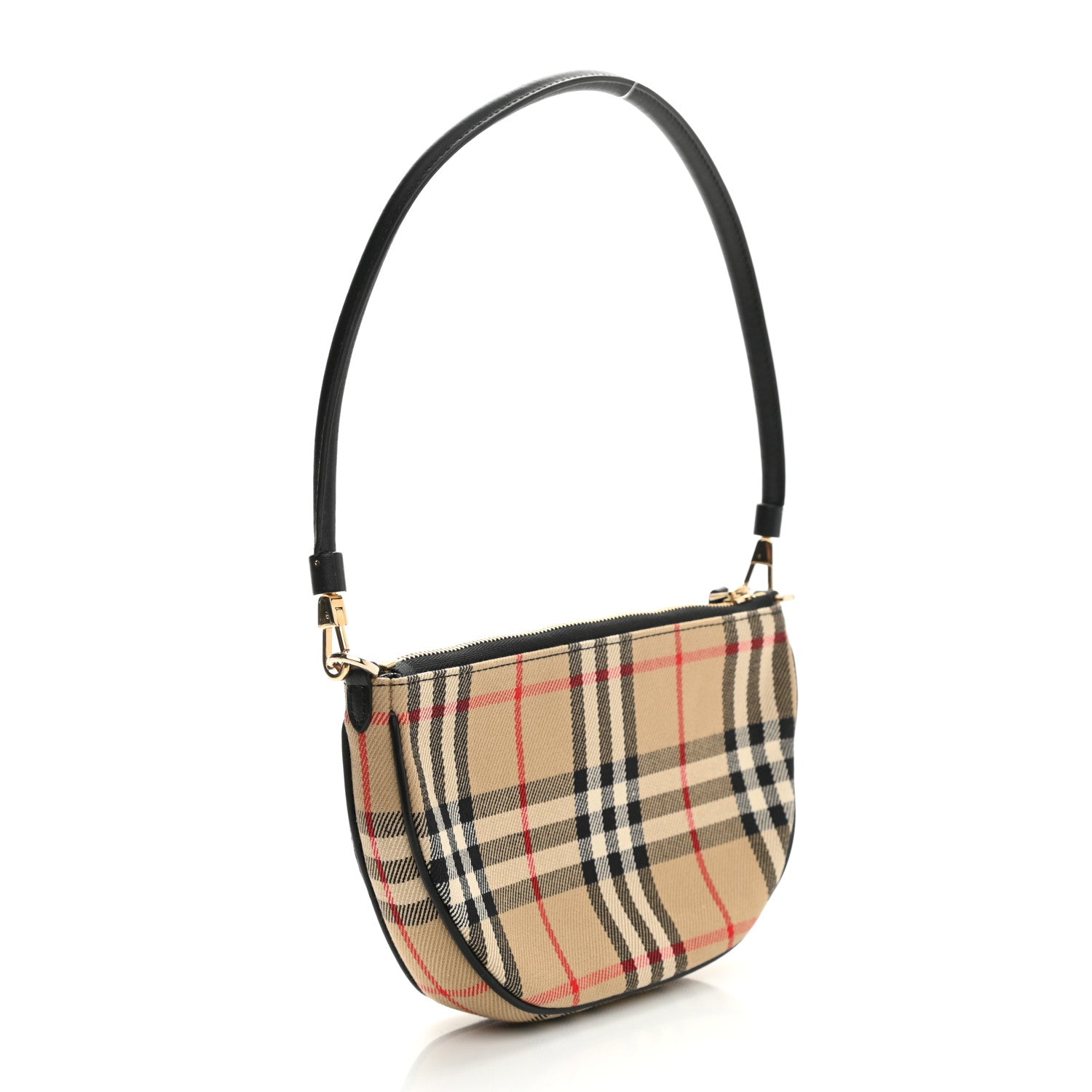 Burberry Vintage Check Calfskin Olympia Pouch Archive Beige 3 of 8