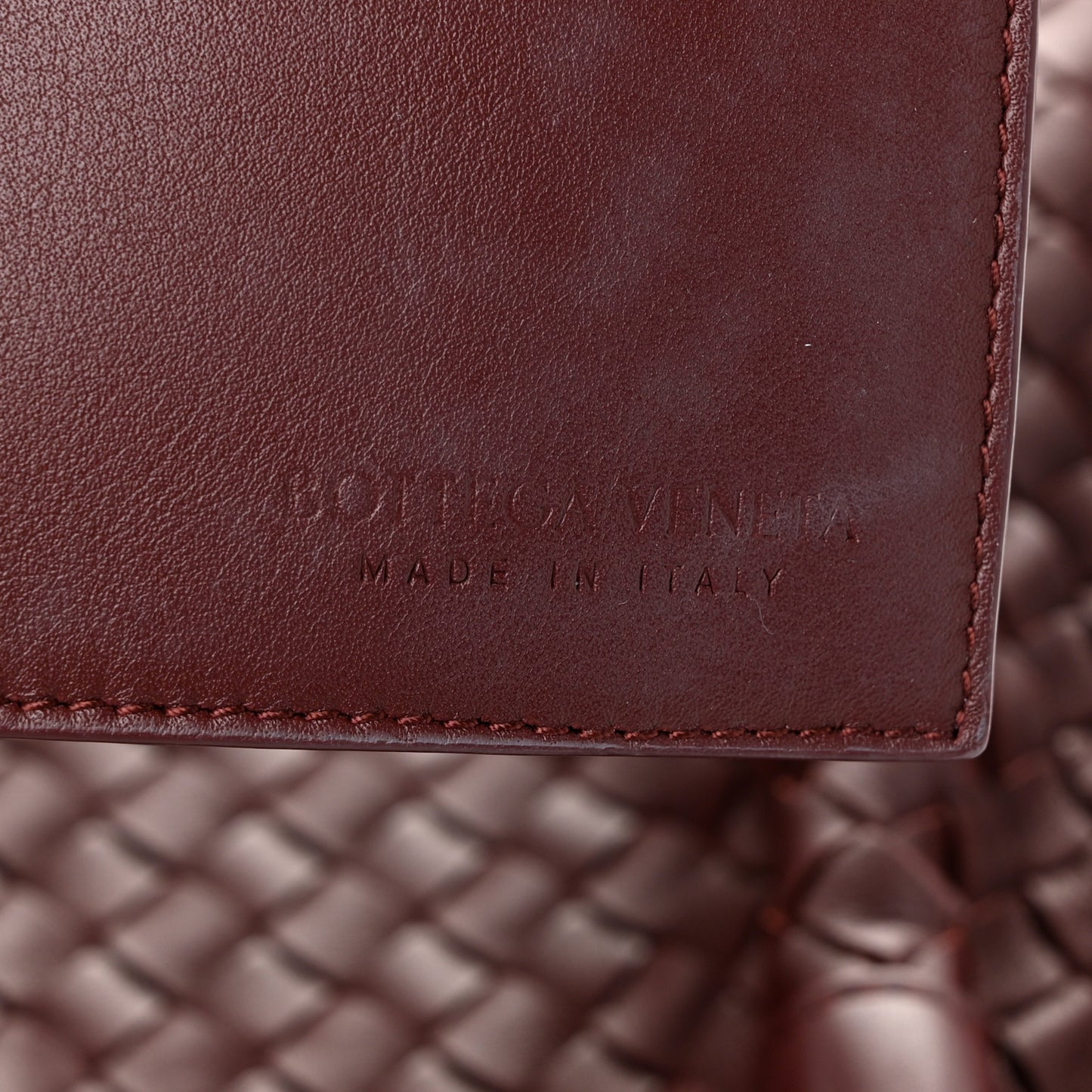 Calfskin Intrecciato Pinacoteca Reversible Tote Madder Brown Lunar
