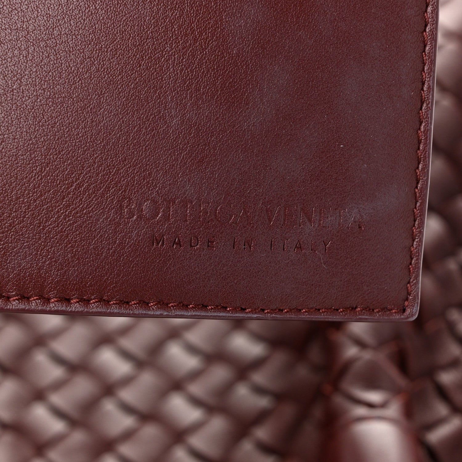 Bottega Veneta Calfskin Intrecciato Pinacoteca Reversible Tote Madder Brown Lunar 7 of 11