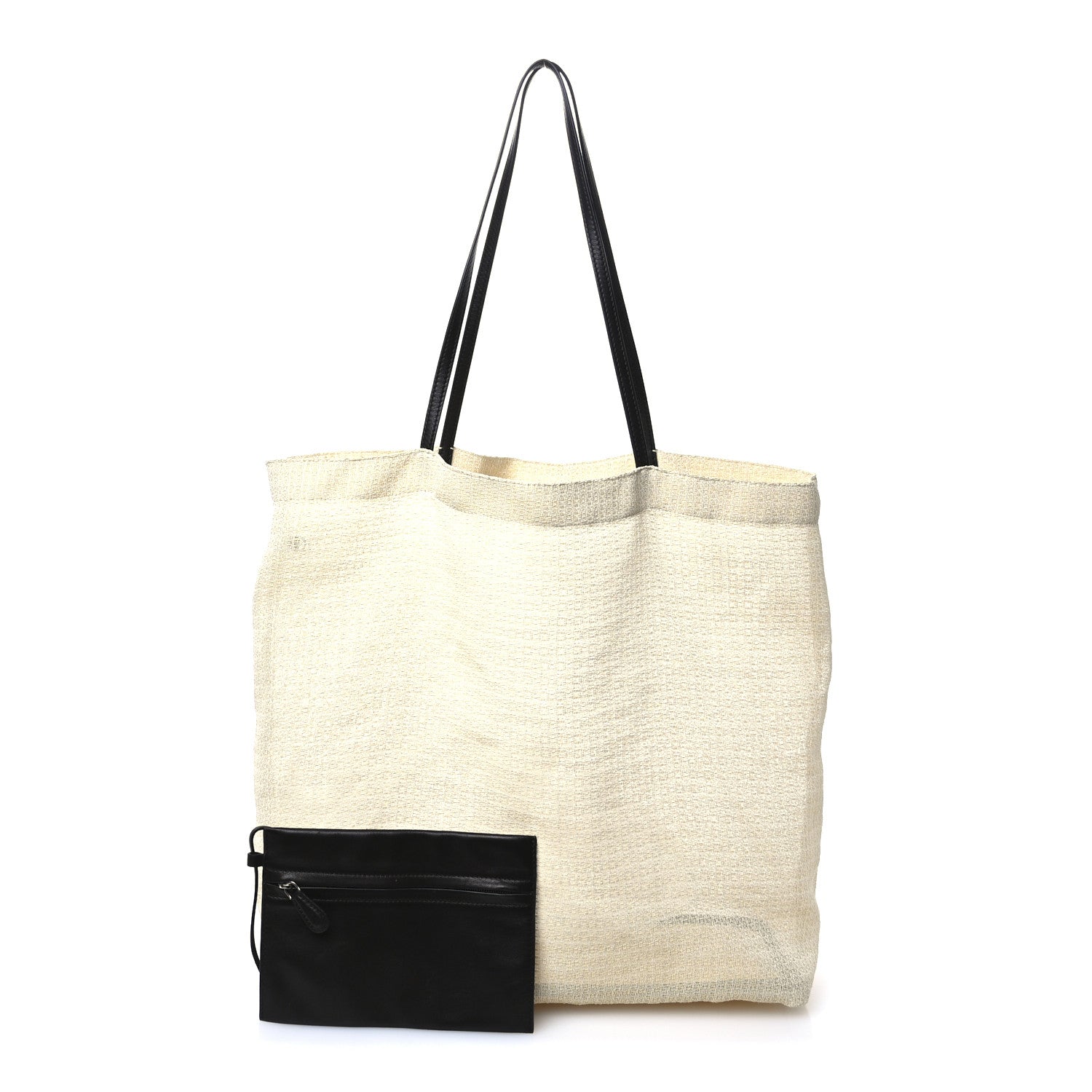 The Row Mesh Saddle Calfskin Barn Tote Bag Ivory 3 of 12