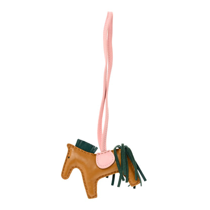 Hermes Milo Lambskin Grigri Rodeo Horse Bag Charm PM Sesame Malachite Rose Sakura 1 of 4