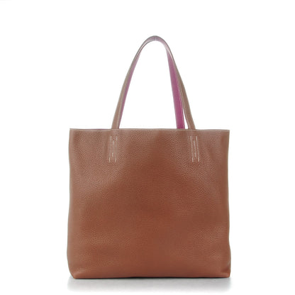 Hermes Taurillon Clemence Double Sens 45 Reversible Tote Marron Tosca 1 of 7