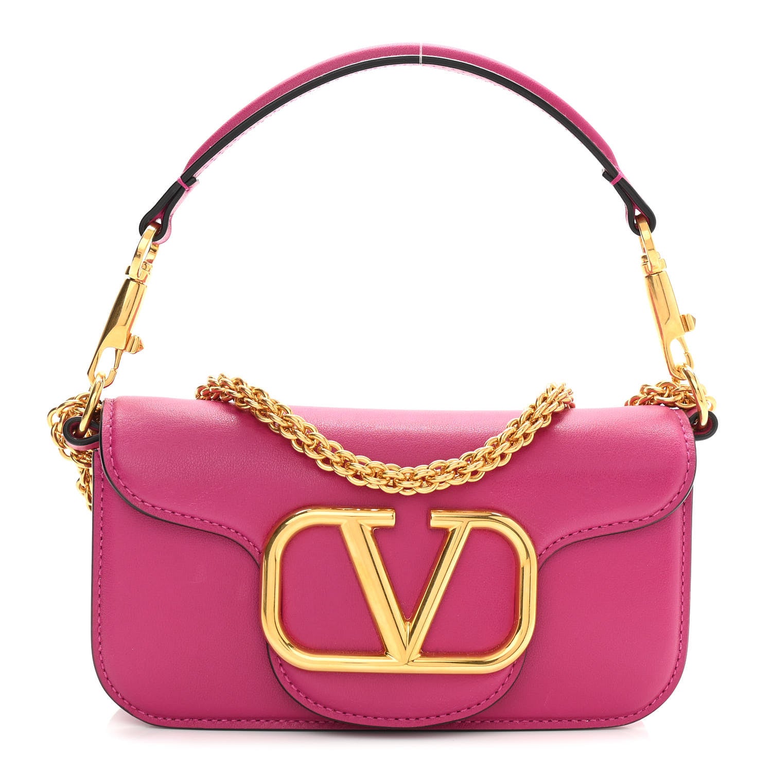 Valentino Garavani Calfskin Vlogo Small Loco Shoulder Bag Rose Violet 1 of 11
