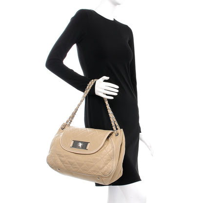 Chanel Lambskin Quilted Large East West Accordion Flap Beige 2 of 14