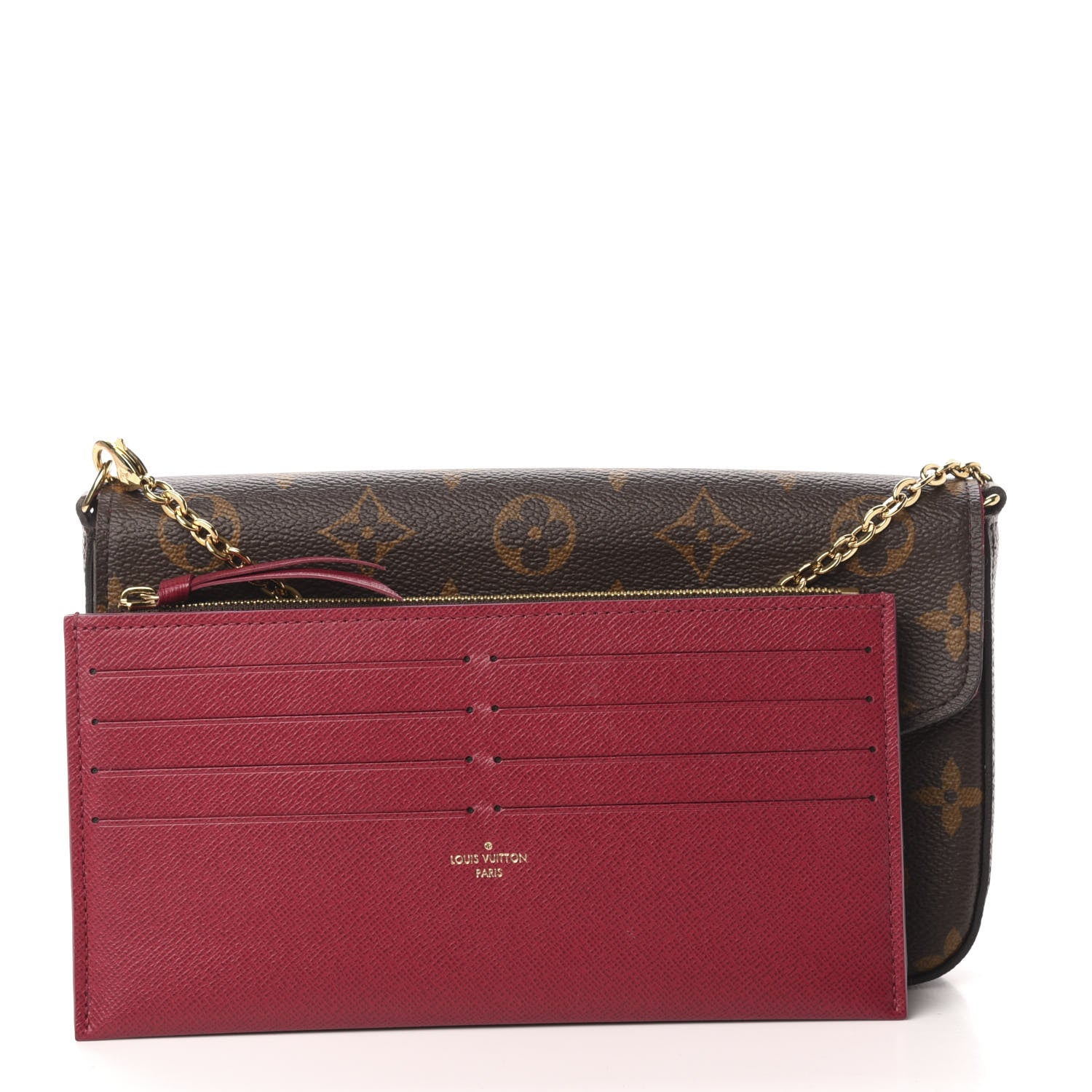 Louis Vuitton Monogram Pochette Felicie Chain Wallet Fuchsia 12 of 14
