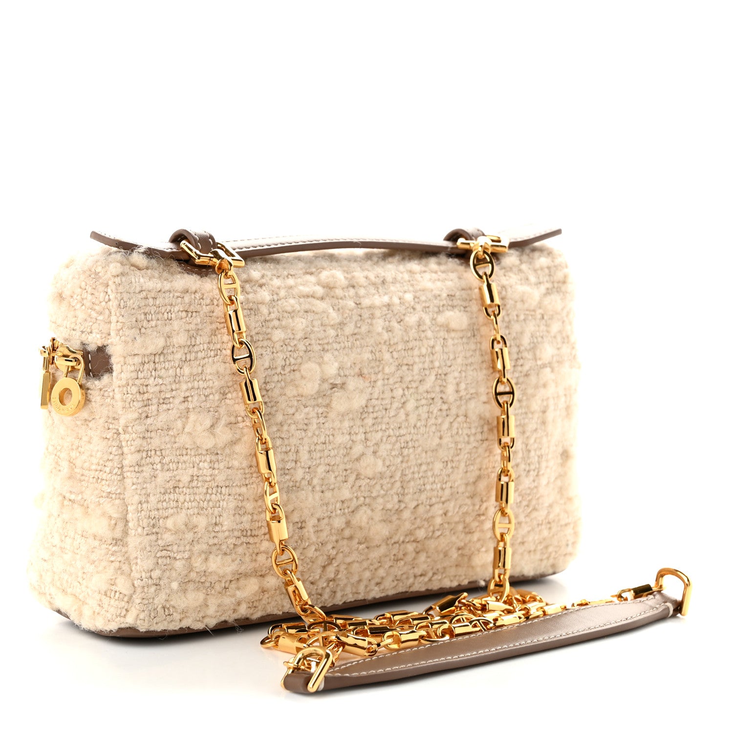Loro Piana Boucle Wool L19 Extra Pocket Pouch White Fossil 3 of 9