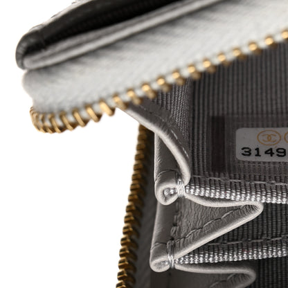 Chanel Caviar Quilted Zip Coin Purse Grey 7 of 9