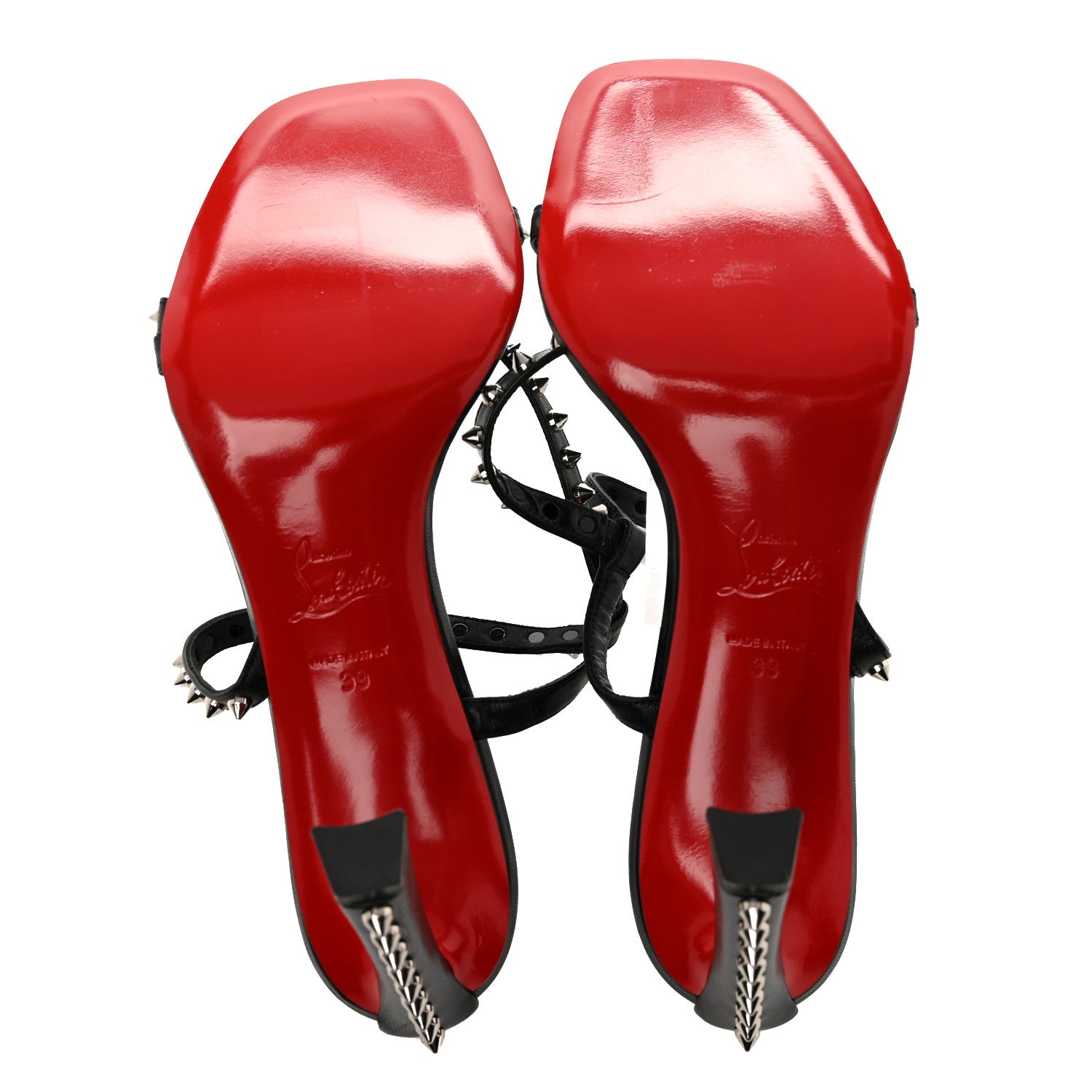 Christian Louboutin Nappa Rosa Condorapik 85 Spike Sandals 39 Black 6 of 7