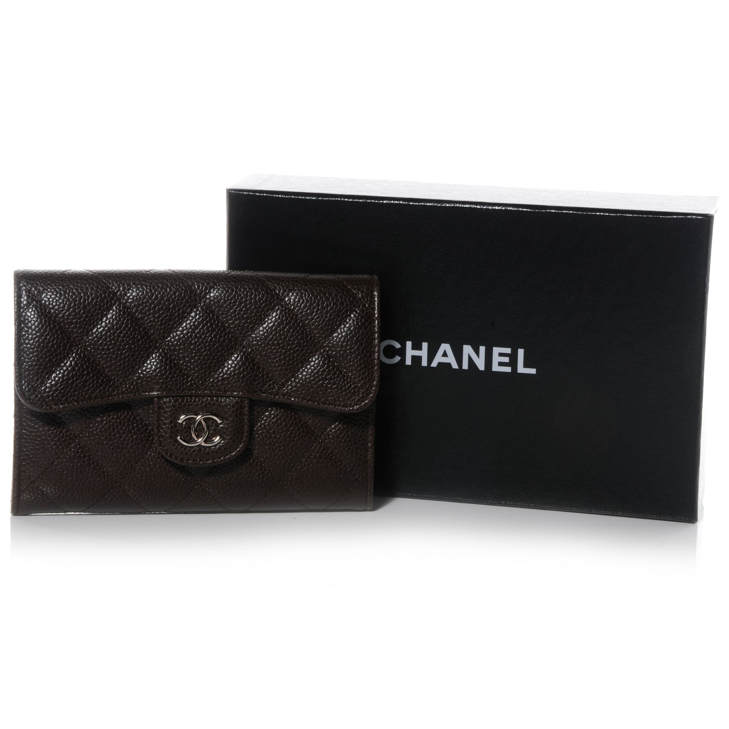 Caviar Medium Compact Wallet Brown