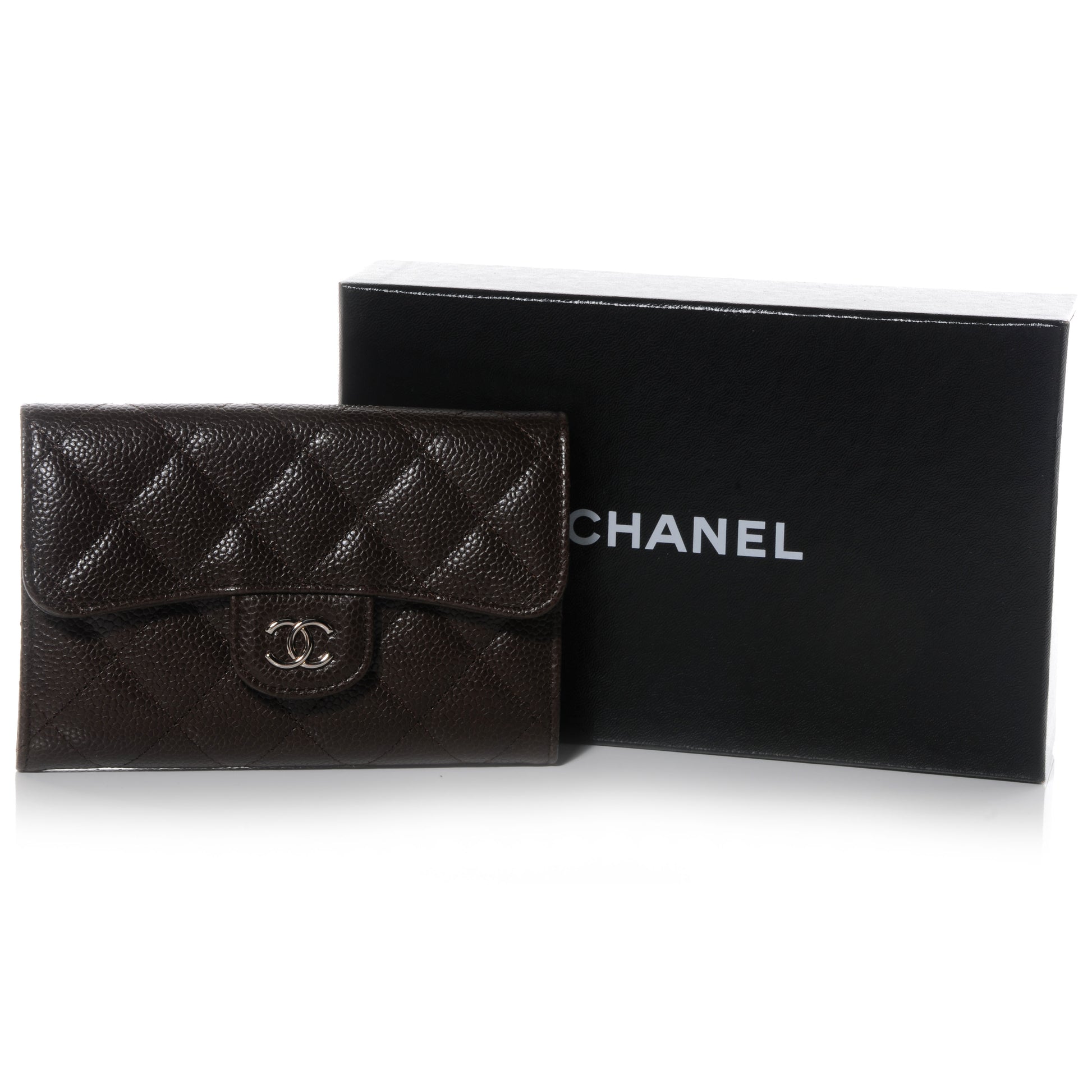 Chanel Caviar Medium Compact Wallet Brown 5 of 9