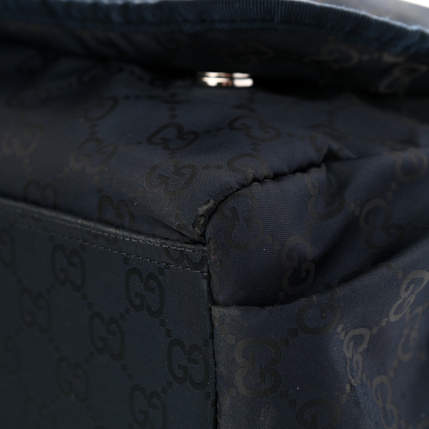 Gucci Nylon Monogram Messenger Diaper Bag Navy 10 of 12