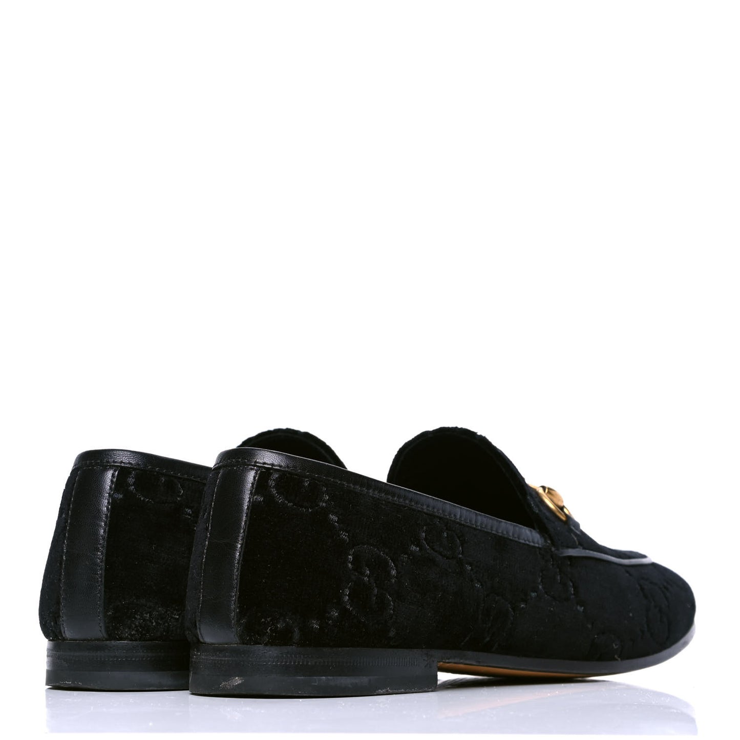 Velvet GG Monogram Horsebit Womens Jordaan Loafers 37 Black