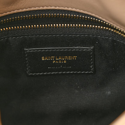 Saint Laurent Lambskin Quilted Toy Loulou Puffer Monogram Chain Satchel Nude Powder 6 of 8