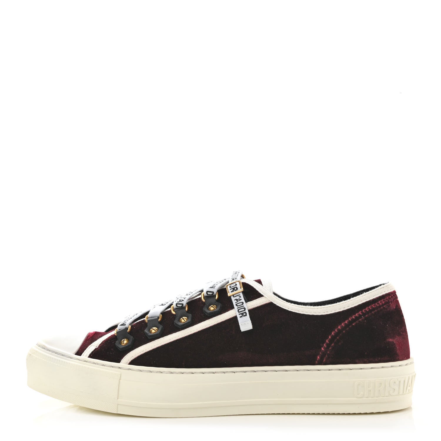Christian Dior Velvet Walk'N'Dior Low Top Sneakers 41 Deep Amaranth 1 of 9