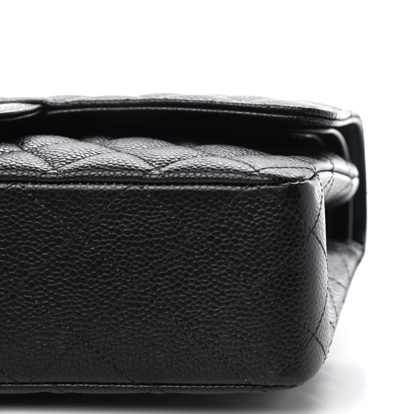 Caviar Quilted Medium Double Flap Black