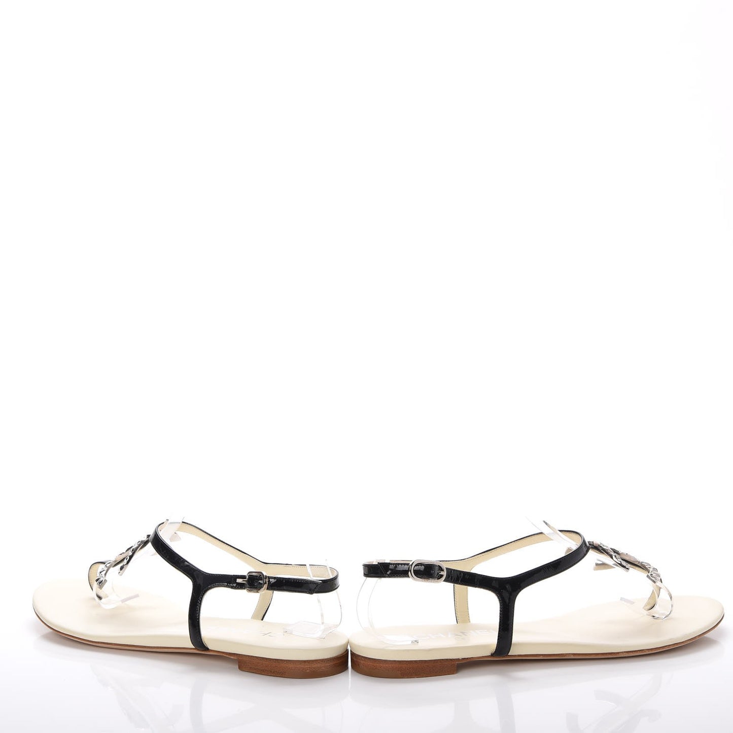 Patent CC Thong Sandals 38 Black
