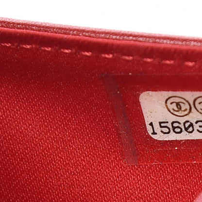 Chanel Patent Camellia Embossed Zipped Pocket Wallet Dark Red 13 of 13
