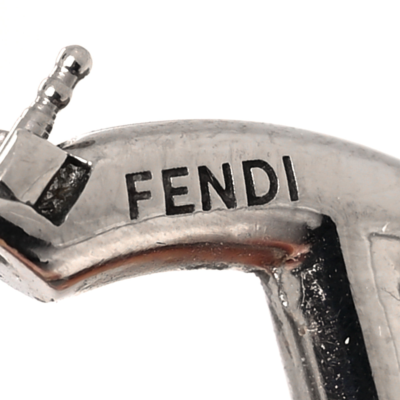 Fendi Metal FF Hoop Earrings Silver 4 of 5