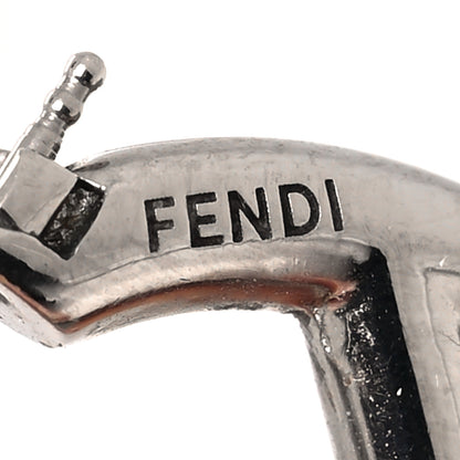 Fendi Metal FF Hoop Earrings Silver 4 of 5