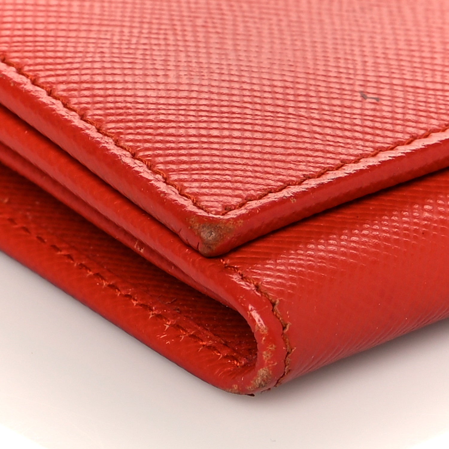 Prada Saffiano Triangle Continental Flap Wallet Peonia 9 of 11